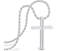Collier SERASAR Premium pour homme [Divine] | Acier inoxydable chirurgical 316L, Argent, 60 cm