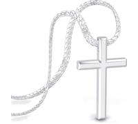 SERASAR Collier Croix Hommes Chaîne avec Pendentif Argent Bijoux pour Blindée Cuban Link Jésus Cadeau