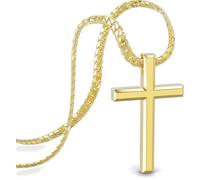 Collier SERASAR Premium pour homme [Faith] | Acier chirurgical 316L | Or | 60 cm | Coffret à bijoux inclus