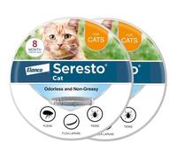 Collier Seresto Chat - Recommandé par vétérinaires | Anti-puces & tiques | Protection 8 mois | Lot de 2