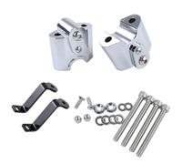 Collier Serrage Adaptateur d'Extension Rehausseurs De Guidon pour Moto pour BMW R18 100 Year Classic 2020-2024 - Kit D'adaptateurs De Surélévation Et De Déport pour Guidon(Argent)