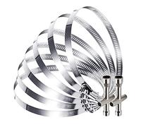 Collier Serrage Inox, HONGECB Ajustable Tuyau Clips, Réglable Collier Serrage en Inox, pour System de Ventilation, Applications Automobiles et Mécaniques, avec ouille, 6 pièces