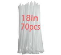Collier Serrage Plastique 450mm x 9mm, 70 pièces Colliers Rilsan Blanc Long, Serre Cable Plastique Grand, Attaches de Cable Nylon