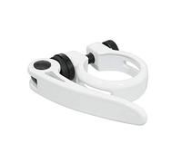 Collier serrage tige de selle rapide newton alu blanc diam. 34,9mm (sur carte)