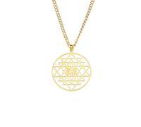 Collier Shri Chakra Mandala Hindou Méditation Amulette Sacré Ge Etry Jewelry