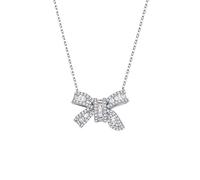 Collier Silver Bow Pendant Pendre élégant Capable de clavicule pour Copine Bijoux pour Dames