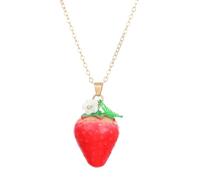 Collier simple à la mode avec pendentif fraise/pêche, bijou de cou pour jeune couple ou ami proche, adorable pendentif pêche, taille unique, Comme décrit, Comme décrit.