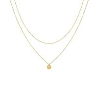 Collier simple avec pendentif hexagonal géométrique double couche