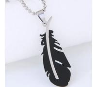 Collier Simple Plume-Noir KP34160