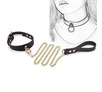 Collier SM bondage collier en silicone chaîne ras du cou avec chaînes de laisse collier réglable collier collier contraintes érotiques esclave fétiche sex toy pour femmes et hommes