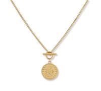 Collier Soleil - Collier Femme Étanche Doré avec Pendentif Soleil en Acier Inoxydable 316L Plaqué Or 18K - Réglable (45 cm - 50 cm)