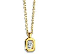 Collier solitaire - BRILLAXIS - Or jaune 18 carats - Diamant - Longueur réglable 40-42 cm