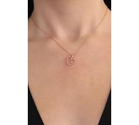 Collier solitaire cœur plaqué or rose en argent sterling 925 avec pierre de zircon blanc