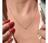 Collier solitaire zirconium 2 mm en plaqué or juliette