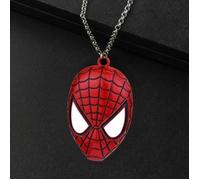 collier spider man pendentif rouge marvel mode bijoux fantaisie super héros cadeau homme garcon fetes tendance araignée