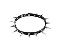 collier Spike de luxe unisexe noir-argent