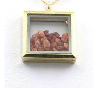 Collier Spinelle Brut. Modèle Carré. Couleur Or.