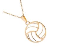 Collier sportif en acier inoxydable avec breloque ballon de volley-ball, collier réglable confortable et élégant - Cadeau idéal pour l'équipe de volley-ball, taille unique, Comme décrit, Comme décrit.