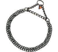 Collier Sprenger, 2 rangs, maillons plats - Acier inoxydable noir, 2 mm, 55 cm