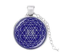 Collier Sri Yantra - Pendentif géométrique sacré - Bijou bouddhiste Reiki - Bijou de méditation et de yoga, 4