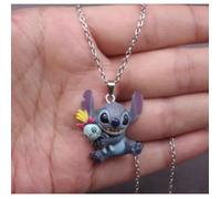 Collier stitch figurine souillon pendentif argenté kawaii cadeau mode tendence lilo anniversaire