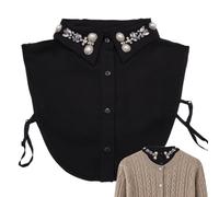 Collier Strass Pour Femmes | Collier Étincelant Détachable De Style Élégant | avec Incrustations de Strass et Perles Étincelantes,Pour Robes Hauts Chemisiers Demi-Chemise Fête De Noël Sortie Vacances