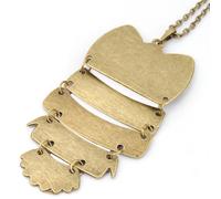 Collier style rétro bronze pendentif hibou couleur longue chaîne ANTIKGOLD