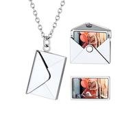 Collier Supcare pour femmes avec médaillon à ouvrir et photo - Chaîne avec pendentif rabat - Collier gravé en acier inoxydable/cuivre - Chaîne souvenir personnalisée - Bijoux de mode pour anniversaire