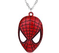 Collier Superhéros Spiderman - Homme Araignée - Symbole Super Héros Médaillon Hero Film Accessoire Déguisement Halloween Carnaval Garçon Enfant Cosplay Couleur Rouge
