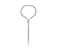Collier superposé audacieux avec chaîne, breloque en forme de cœur en résine et franges en perles pour séances photo, long bijoux de photographie streetwear, collier pendentif instagrammable, moderne