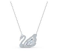 Collier Swan, Cygne dansant, Blanc, Métal rhodié OS