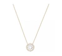 Collier - Swarovski - 5272364 - Métal rhodié doré rose - Pendentif rond - Cristaux incolores