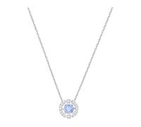 Swarovski Collier Una, Taille ronde, Bleu, Métal rhodié