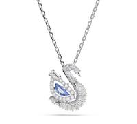 Collier - SWAROVSKI - Collier Swarovski Swan - Métal rhodié - 45 cm - Dancing stone bleue
