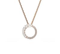 Pendentif Matrix, Perle de cristal, Taille ronde, Blanc, Placage de ton or rosé OS