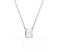 Pendentif Stilla, Taille octogonale, Blanc, Métal rhodié OS