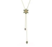 Collier - Swarovski - Sautoir en Y Swarovski Idyllia doré Fleur verte - Couleur de la matière:Jaune Taille/Longueur:60 cm