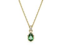 Collier - SWAROVSKI - Stilla goutte verte - Métal rhodié doré - Cristal vert - Cristaux blancs