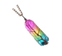 Collier Symbole de Vie en Pierre Naturelle, Sept Chakras, Pendentif Délicat