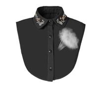 Collier synthétique: pierre détachable, demi-revers de chemise, bordure de faux col doux, pièce de cape légère et élégante | Accessoire de cou élégant pour femmes et filles, voyage en cas