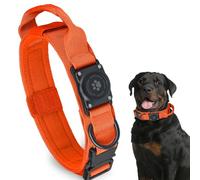 Collier tactique AirTag pour chien, 100 % étanche, collier Apple Air Tag intégré avec support AirTag en polycarbonate rigide, collier militaire réglable avec poignée, collier GPS pour chiens de taille