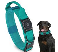 Collier tactique AirTag pour chien, 100 % étanche, collier Apple Air Tag intégré avec support AirTag en polycarbonate rigide, collier militaire réglable avec poignée, collier GPS pour chiens de taille