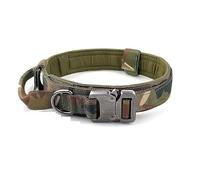 Collier tactique militaire pour chien avec laisse, poignée épaisse, réglable et robuste (collier camouflage, taille XL)