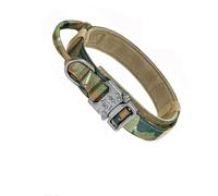 Collier Tactique Militaire Réglable en Nylon pour Chien, avec Poignée De Contrôle, Collier D'entraînement pour La Chasse, Berger Allemand, Bouledogue, Labrador,Un,M 36-48 Cm