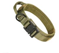 Collier Tactique Militaire Réglable en Nylon pour Chien, avec Poignée De Contrôle, Collier D'entraînement pour La Chasse, Berger Allemand, Bouledogue, Labrador,Vert,L42-54CM