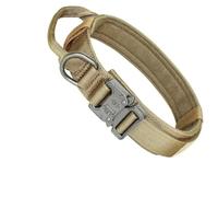Collier Tactique Militaire Réglable en Nylon pour Chien, avec Poignée De Contrôle, Collier D'entraînement pour La Chasse, Berger Allemand, Bouledogue, Labrador,Kaki,M 36-48 Cm