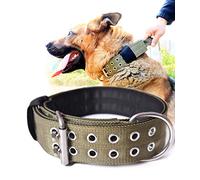 Collier Tactique pour Chiens de Grande Taille, Collier Tactique de 5,1 cm de Large avec poignée pour Chiens de très Grande Taille, Collier Militaire Robuste de 0,6 cm d'épaisseur, Collier en Nylon K9