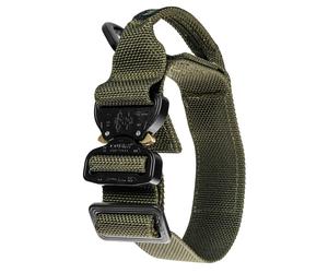 Collier tactique pour grand chien Cobra Bravo K9 Thorn - Olive