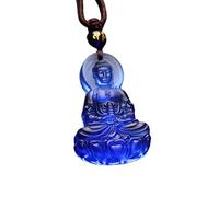 Collier talisman, Pendentif bouddha en verre pendentif bouddha Guanyin Feng Shui porte-bonheur
