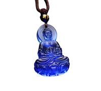 Collier talisman, Pendentif bouddha en verre pendentif bouddha Guanyin Feng Shui porte-bonheur